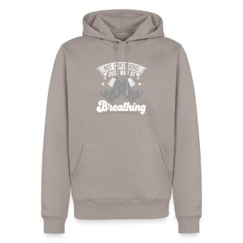 Not Contagious Just Bad At Breathing Asthma - Men’s Premium Organic Hoodie - taupe - Front - Nico (187cm)