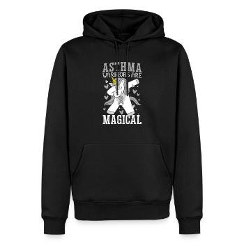 Asthma-Krieger sind magische atmende Einhörner - Männer Premium Bio Hoodie - Schwarz - Vorne - Nico (187cm)