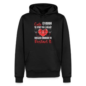 Zertifizierte Pflegehelferin CNA - Männer Premium Bio Hoodie - Schwarz - Vorne - Nico (187cm)