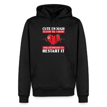 Zertifizierte Pflegehelferin CNA - Männer Premium Bio Hoodie - Schwarz - Vorne - Nico (187cm)