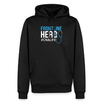 Héroïne de première ligne Aide-infirmière à vie de l’AIIC - Sweat à capuche Premium bio Homme - noir - Devant - Nico (187cm)