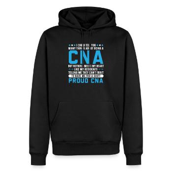 Zertifizierte Pflegehelferin CNA - Männer Premium Bio Hoodie - Schwarz - Vorne - Nico (187cm)
