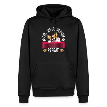 Manger Sommeil Groom Répéter Pet Grooming Dog Groomer - Sweat à capuche Premium bio Homme - noir - Devant - Nico (187cm)