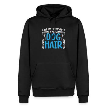 En semaine, je porte un toiletteur de chien Dog Lover Lover - Sweat à capuche Premium bio Homme - noir - Devant - Nico (187cm)