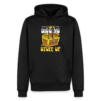Ich liebe es, Sachen auszugraben Schatzsuche - Männer Premium Bio Hoodie - Schwarz - Vorne - Nico (187cm)