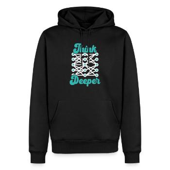Think Deeper AI Artificial Intelligence Robotics - Men’s Premium Organic Hoodie - black - Front - Nico (187cm)