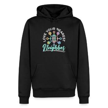 Love Your Nearest Neighbor Artificial Intelligence - Men’s Premium Organic Hoodie - black - Front - Nico (187cm)