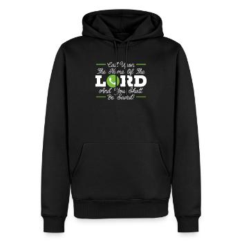 Christlich Gläubiger Religiöser Pastor Bibel - Männer Premium Bio Hoodie - Schwarz - Vorne - Nico (187cm)