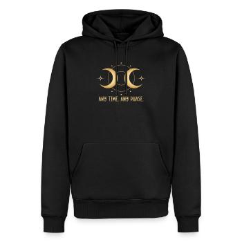 Jederzeit jede Phase Astrologie Astronomie Mondphase - Männer Premium Bio Hoodie - Schwarz - Vorne - Nico (187cm)