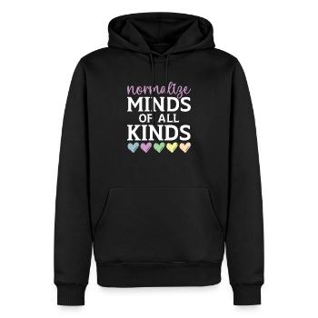 Normaliser les esprits de toutes sortes de santé mentale - Sweat à capuche Premium bio Homme - noir - Devant - Nico (187cm)