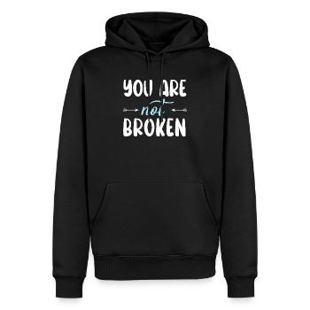 Vous n’êtes pas brisé Sensibilisation au suicide Santé mentale - Sweat à capuche Premium bio Homme - noir - Devant - Nico (187cm)