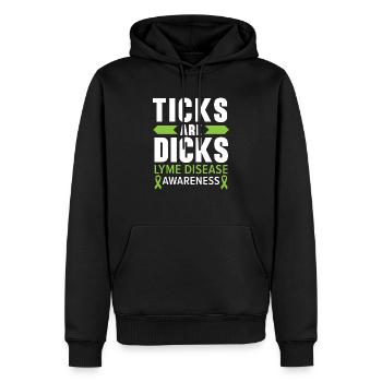 Zecken sind Schwänze Lyme Starkes Lyme-Borreliose-Bewusstsein - Männer Premium Bio Hoodie - Schwarz - Vorne - Nico (187cm)