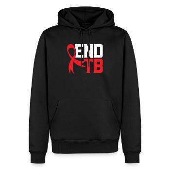 End TB Tuberculose Warrior Tuberculosis Sensibilisation - Sweat à capuche Premium bio Homme - noir - Devant - Nico (187cm)