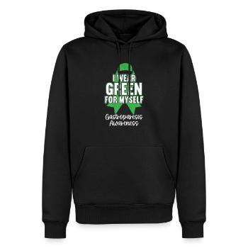 Je porte du vert pour moi-même Sensibilisation à la gastroparésie - Sweat à capuche Premium bio Homme - noir - Devant - Nico (187cm)