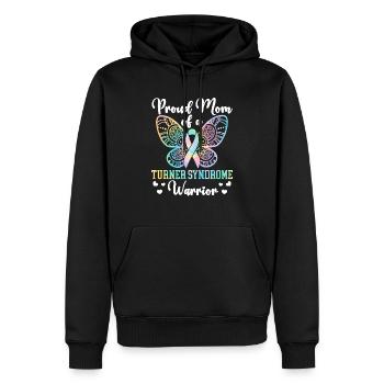 Fière maman d’un soutien guerrier du syndrome de Turner - Sweat à capuche Premium bio Homme - noir - Devant - Nico (187cm)