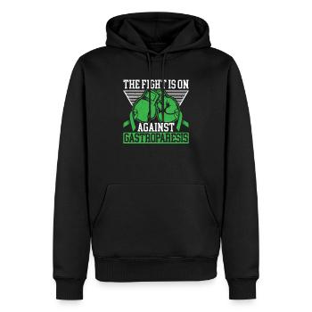 La lutte contre la sensibilisation à la gastroparésie est lancée - Sweat à capuche Premium bio Homme - noir - Devant - Nico (187cm)