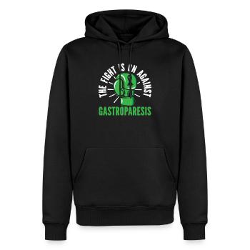 La lutte contre la sensibilisation à la gastroparésie est lancée - Sweat à capuche Premium bio Homme - noir - Devant - Nico (187cm)