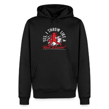 Baseball Mädchen Baseballspieler Baseball Trainer - Männer Premium Bio Hoodie - Schwarz - Vorne - Nico (187cm)