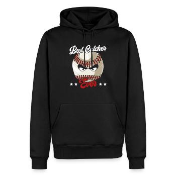 Bester Catcher aller Zeiten Baseballspieler Baseballtrainer - Männer Premium Bio Hoodie - Schwarz - Vorne - Nico (187cm)