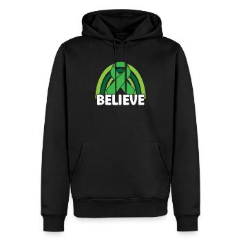 Suizidprävention Bewusstsein für psychische Gesundheit - Männer Premium Bio Hoodie - Schwarz - Vorne - Nico (187cm)