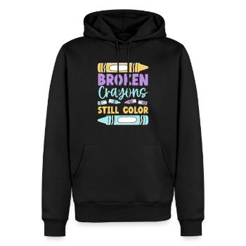 Les crayons cassés ont toujours une couleur Santé mentale - Sweat à capuche Premium bio Homme - noir - Devant - Nico (187cm)