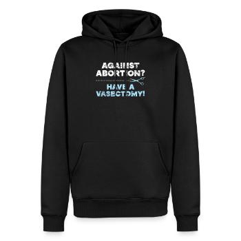 Contre l’avortement Avoir une vaectomie Contrôle des naissances - Sweat à capuche Premium bio Homme - noir - Devant - Nico (187cm)