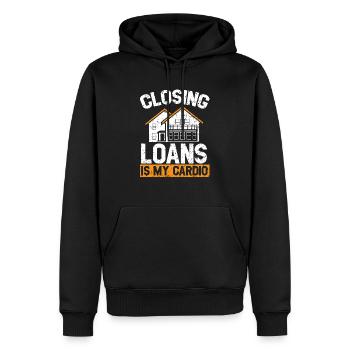 Closing Loans Is My Cardio Mortgage Loan Officer - Men’s Premium Organic Hoodie - black - Front - Nico (187cm)