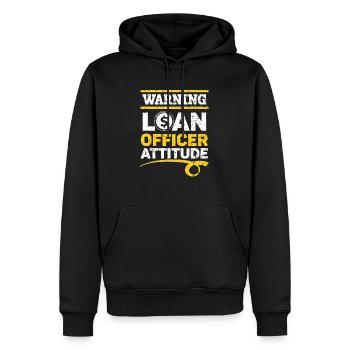 Warning Loan Officer Attitude Mortgage Whisperer - Men’s Premium Organic Hoodie - black - Front - Nico (187cm)