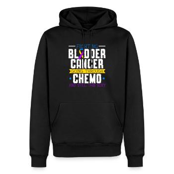 Cancer de la vessie Guerrier Sensibilisation au cancer de la vessie - Sweat à capuche Premium bio Homme - noir - Devant - Nico (187cm)