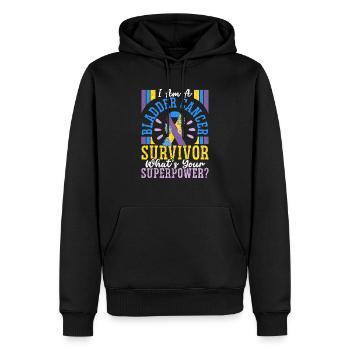 Survivant du cancer de la vessie Sensibilisation au cancer de la vessie - Sweat à capuche Premium bio Homme - noir - Devant - Nico (187cm)