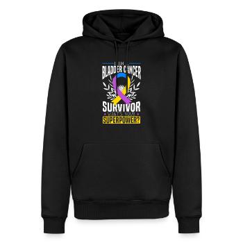 Survivant du cancer de la vessie Sensibilisation au cancer de la vessie - Sweat à capuche Premium bio Homme - noir - Devant - Nico (187cm)