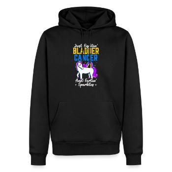 Cancer de la vessie Guerrier Sensibilisation au cancer de la vessie - Sweat à capuche Premium bio Homme - noir - Devant - Nico (187cm)