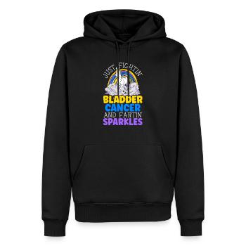 Cancer de la vessie Guerrier Sensibilisation au cancer de la vessie - Sweat à capuche Premium bio Homme - noir - Devant - Nico (187cm)