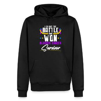 Kämpfte die Schlacht und gewann Blasenkrebs Survivor - Männer Premium Bio Hoodie - Schwarz - Vorne - Nico (187cm)