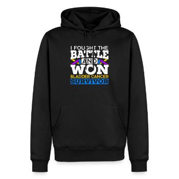 Kämpfte die Schlacht und gewann Blasenkrebs Survivor - Männer Premium Bio Hoodie - Schwarz - Vorne - Nico (187cm)