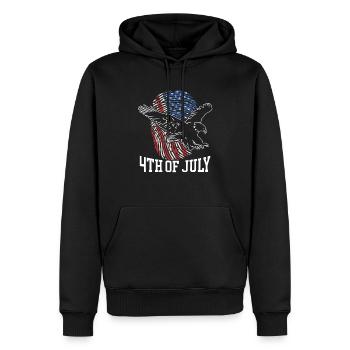 Amérique patriotique États-Unis Drapeau 4 juillet Américain - Sweat à capuche Premium bio Homme - noir - Devant - Nico (187cm)