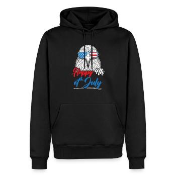 Amérique patriotique États-Unis Drapeau 4 juillet Amérique - Sweat à capuche Premium bio Homme - noir - Devant - Nico (187cm)
