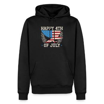 Amérique patriotique États-Unis Drapeau 4 juillet Amérique - Sweat à capuche Premium bio Homme - noir - Devant - Nico (187cm)