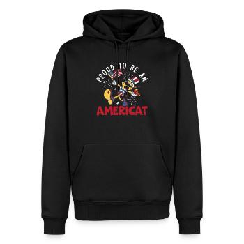 Proud To Be An Ameri-cat America 4th Of July - Men’s Premium Organic Hoodie - black - Front - Nico (187cm)