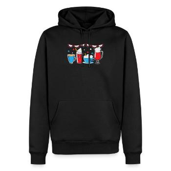 Amérique patriotique États-Unis Drapeau 4 juillet Américain - Sweat à capuche Premium bio Homme - noir - Devant - Nico (187cm)