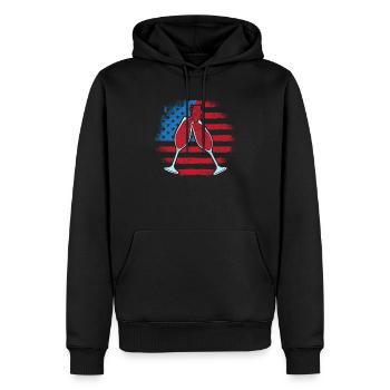 Amérique patriotique États-Unis Drapeau 4 juillet Américain - Sweat à capuche Premium bio Homme - noir - Devant - Nico (187cm)