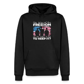 Patriotic America USA Flag 4th Of July American - Men’s Premium Organic Hoodie - black - Front - Nico (187cm)