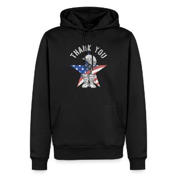 Patriotic Veteran USA Flag American Memorial Day - Sweat à capuche Premium bio Homme - noir - Devant - Nico (187cm)
