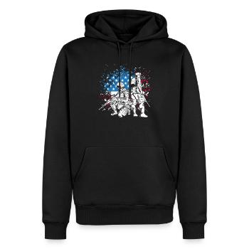 Patriotic Veteran USA Flag American Memorial Day - Sweat à capuche Premium bio Homme - noir - Devant - Nico (187cm)