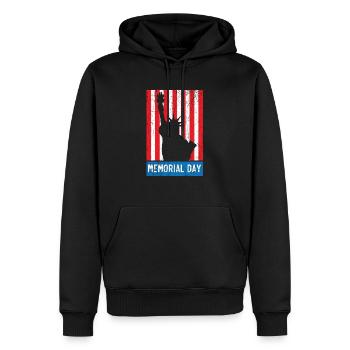 Patriotic Veteran USA Flag American Memorial Day - Sweat à capuche Premium bio Homme - noir - Devant - Nico (187cm)