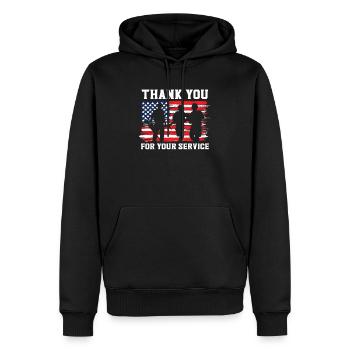 Patriotic Veteran USA Flag American Memorial Day - Sweat à capuche Premium bio Homme - noir - Devant - Nico (187cm)