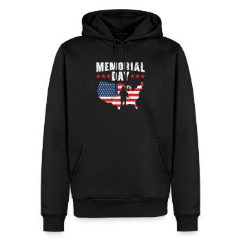 Patriotic Veteran USA Flag American Memorial Day - Sweat à capuche Premium bio Homme - noir - Devant - Nico (187cm)
