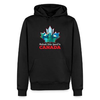 Bonne fête du Canada Drapeau canadien Feuille d’érable - Sweat à capuche Premium bio Homme - noir - Devant - Nico (187cm)