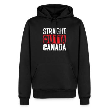 Bonne fête du Canada Drapeau canadien Feuille d’érable - Sweat à capuche Premium bio Homme - noir - Devant - Nico (187cm)