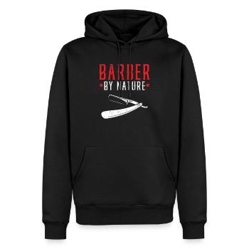 Barbier By Nature Coupe de cheveux Barbershop Coiffeur - Sweat à capuche Premium bio Homme - noir - Devant - Nico (187cm)